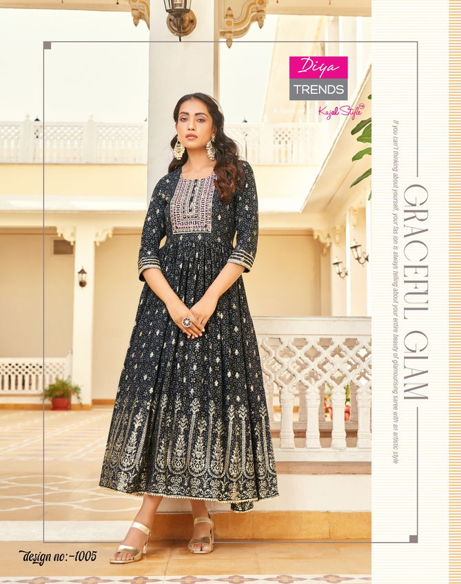 Poosh Vol 1 By Diya Trends Long Designer Kurtis Catalog
